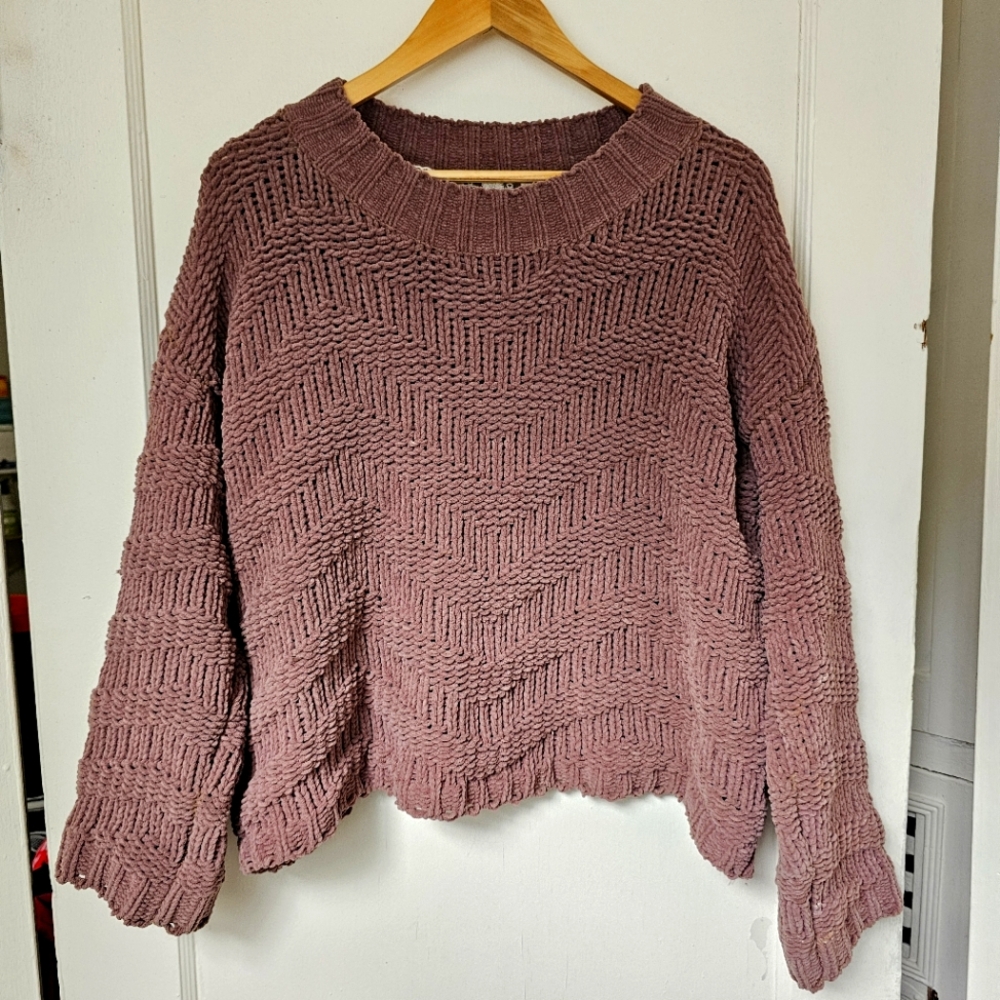 POL Mauve Knit Crewneck Sweater